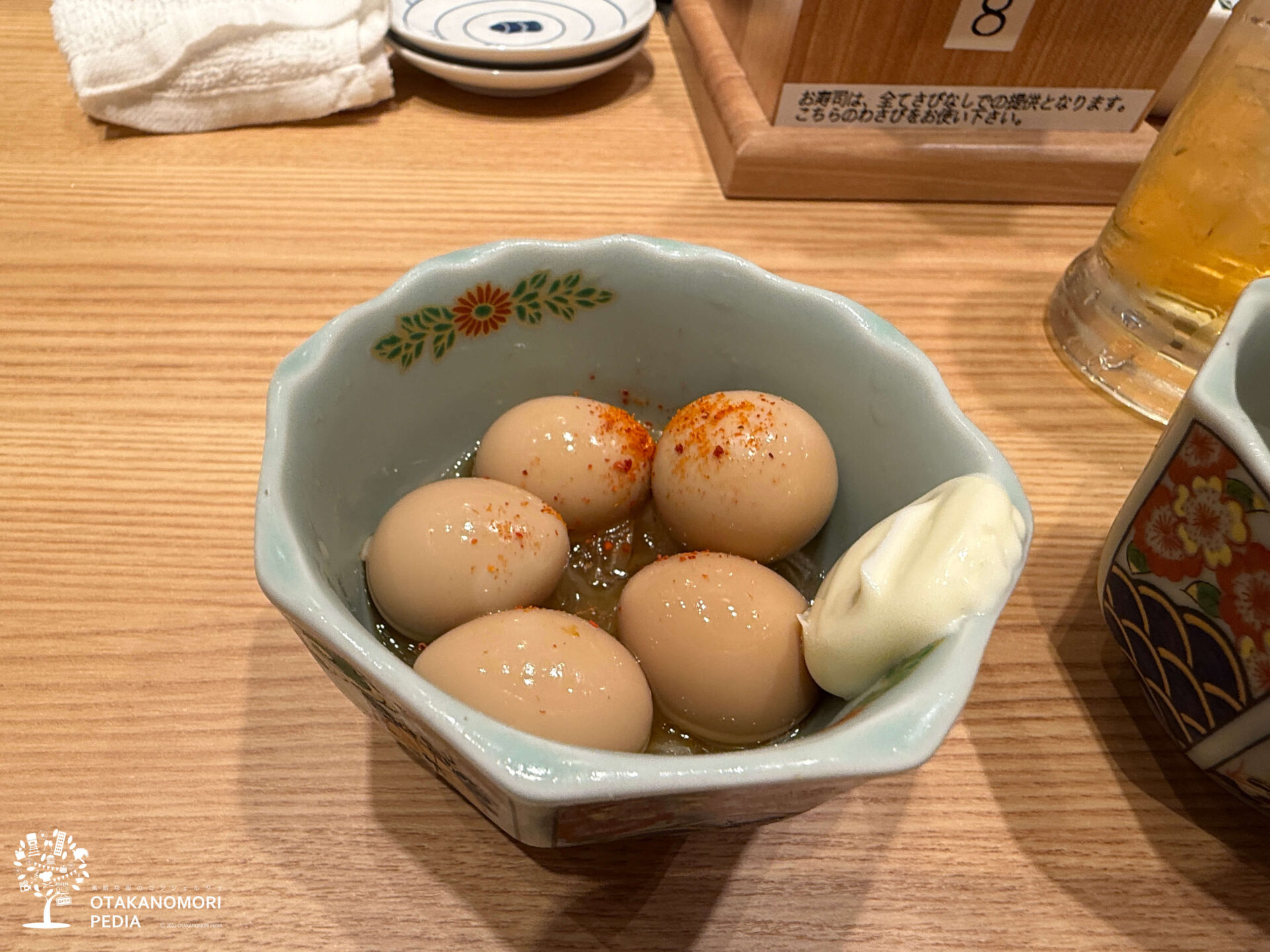 杉玉 流山おおたかの森でいただいたうずら卵の小鉢